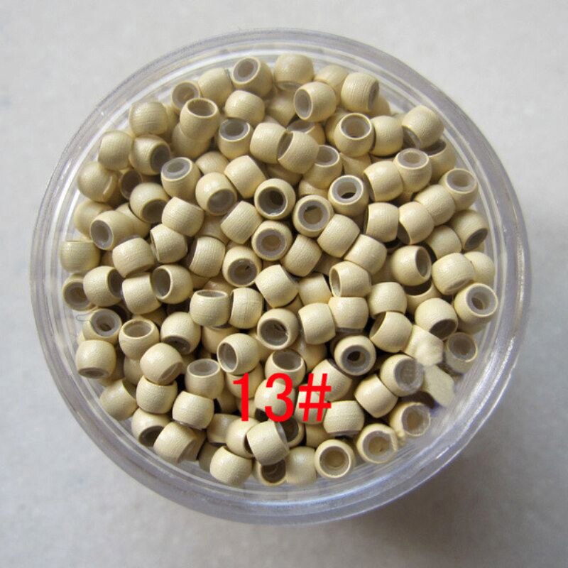 Microanillos de silicona para extensiones de cabello pluma, cuentas de conexión de silicona, herramientas, 5 colores opcionales, 500 Uds.