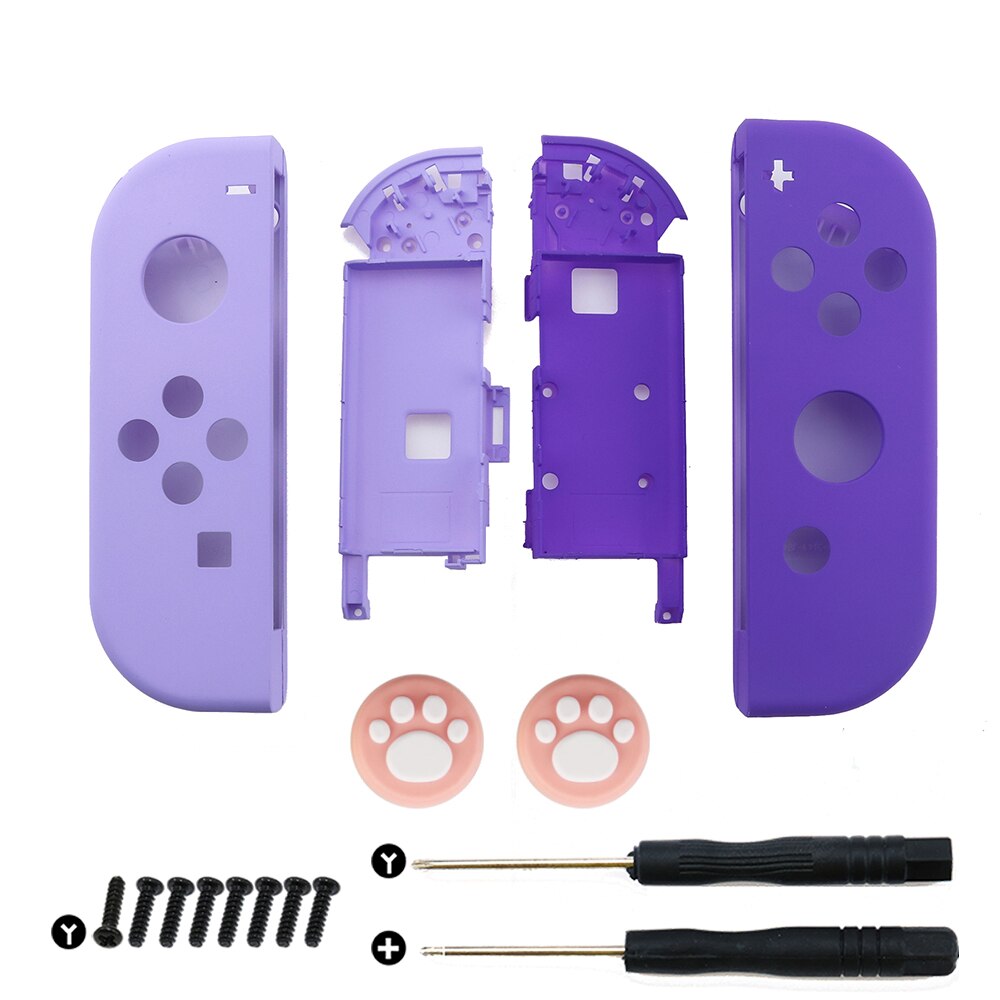 YuXi Plastic Right Left Housing Shell Case Cover for Nintendo Switch NS NX Joy-Con Controller with Silicone Analog Thumb Grip: BI