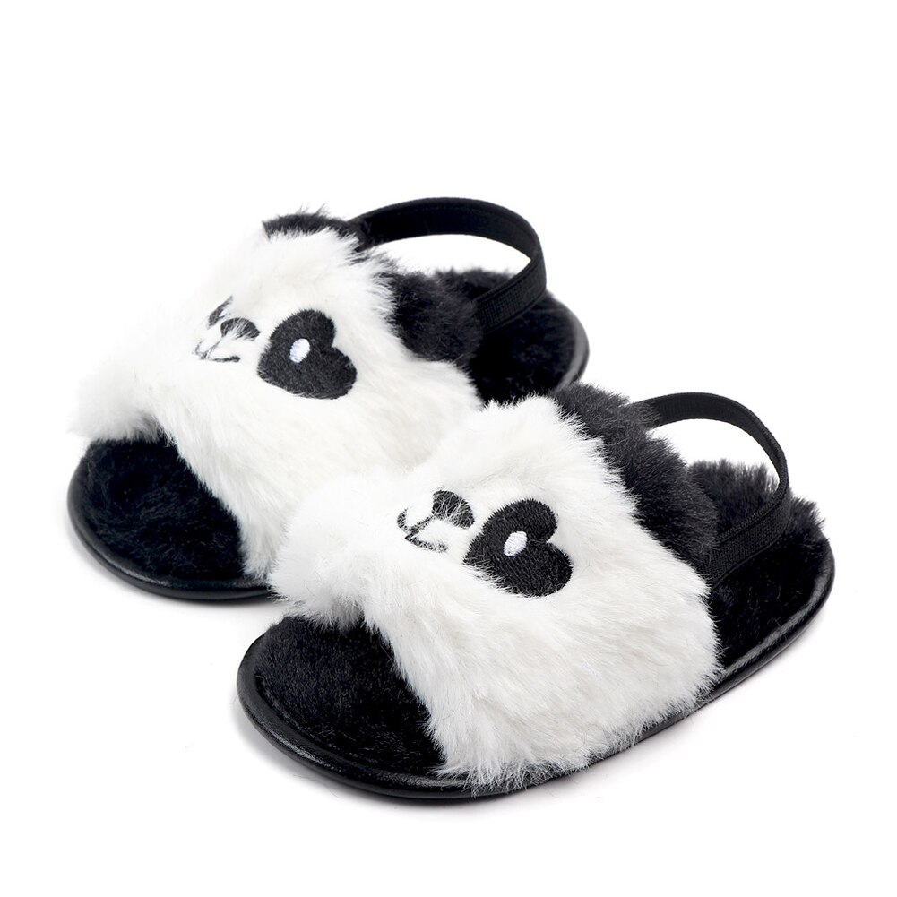 Brand Cute Baby Girls Plush Shoes Sandals Soft Sole Anti-slip Prewalker Girls Shoes Toddler Indoor Sandals 0-18 Months