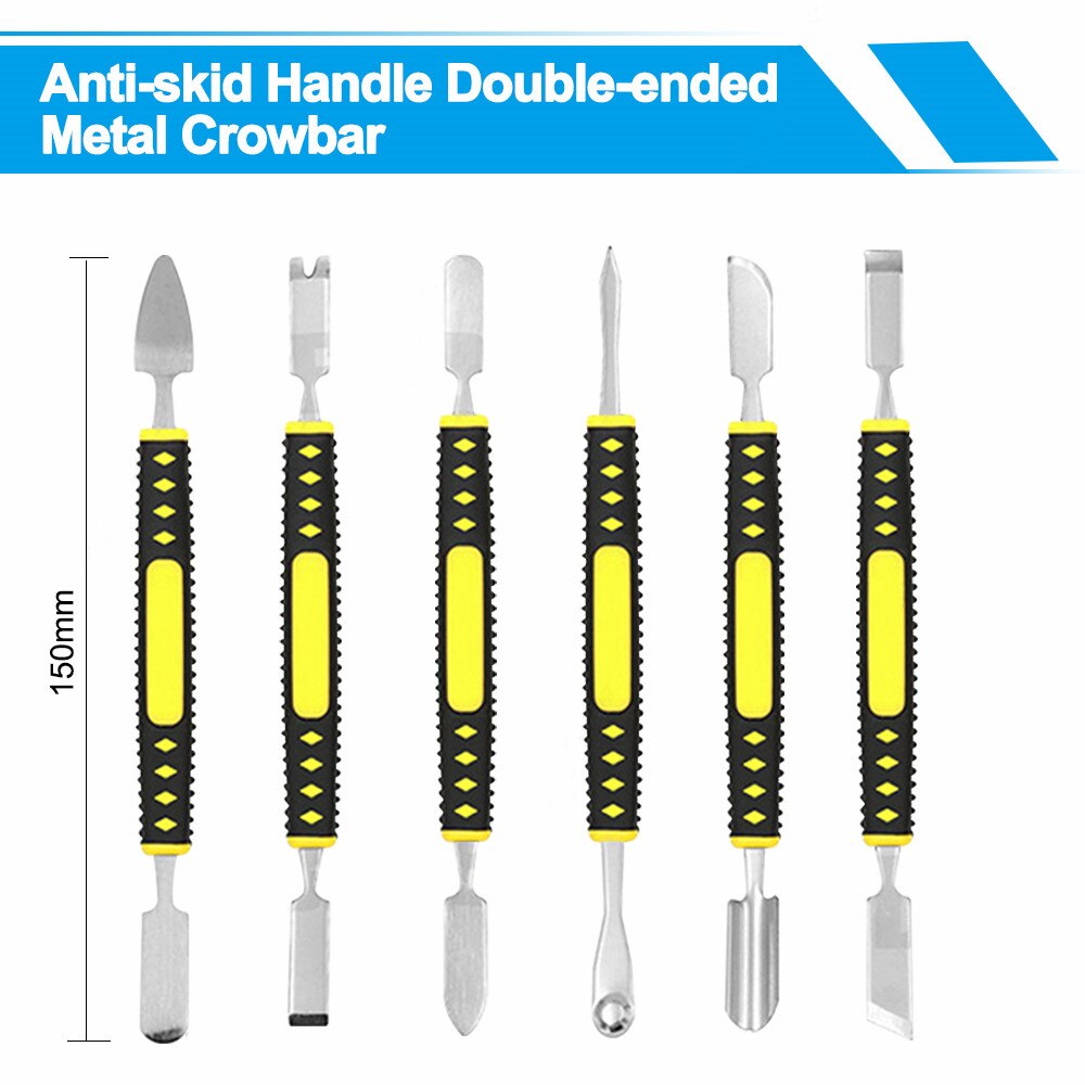 6pcs doppie estremità in metallo Spudger leva apertura Kit di strumenti di riparazione per telefono Computer orologio elettronica riparazione fai da te apertura leva Set di barre