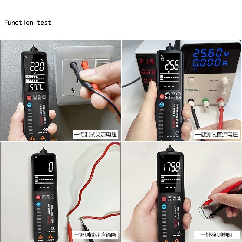 Bside ADMS1 Digitale Multimeter Voltage Detector Tester Multimetetro Voltmeter Dc/Ac 400V Dmm Ohm Hz Continuïteit Ncv Test