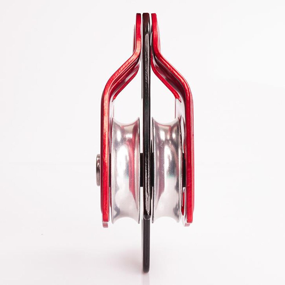 36KN Climbing Pulley Double Ball Bearing Swing Rope Rigging Tackle for Caving Mountaineering Rock Climbing Equipement