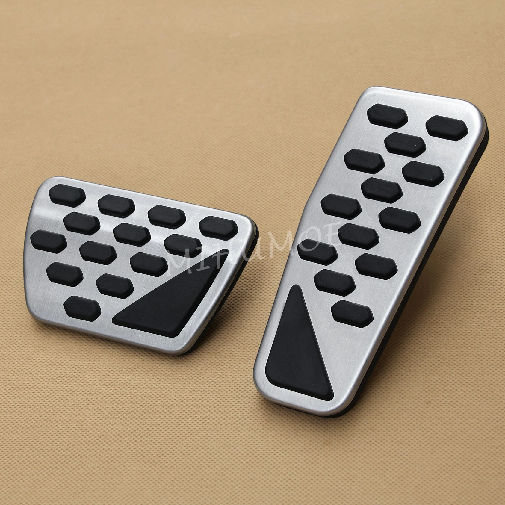 Foot Brake & Gas Pedal Pad Cover Set For Jeep Wrangler JL & Gladiator JT 2018-2025 – Silver/Black