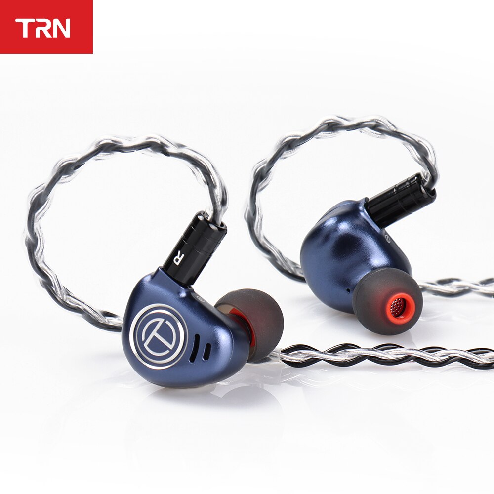 Auriculares TRN V90 de 8 núcleos TC, auriculares con Cable de Metal 4BA + 1DD, auriculares híbridos con Monitor de auriculares con graves HIFI, auriculares con cancelación de ruido TRN: BlueTCBlack3.5
