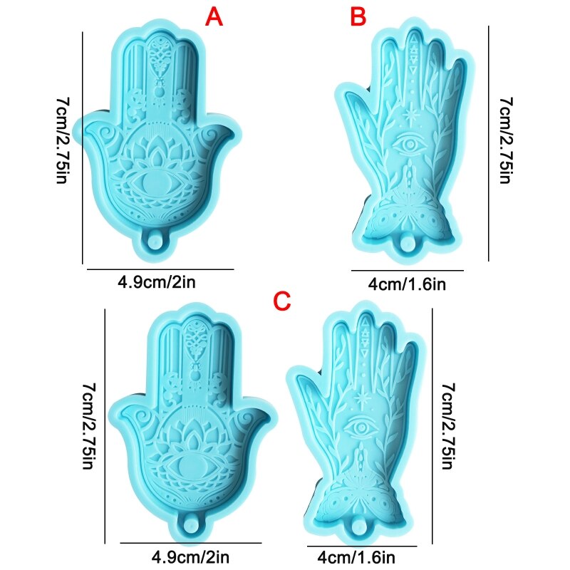 Molde de mano de Buda N58F Diy, llavero de mano de Fátima, pendientes, colgante, molde de silicona