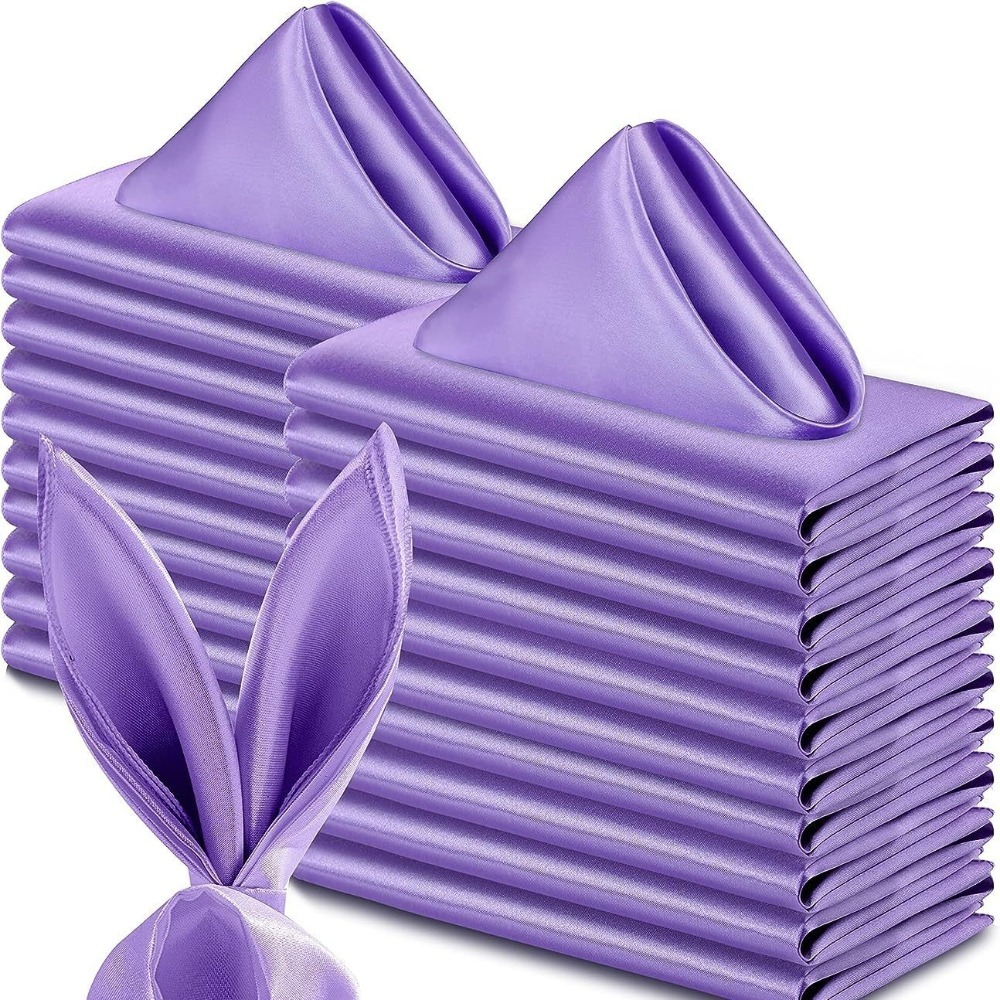 10 stuks bruiloftsdecoratie 30 x 30cm satijnen servetten, zachte herbruikbare dinerservetten, wasbare tafelservetten, hotel: Donkergrijs