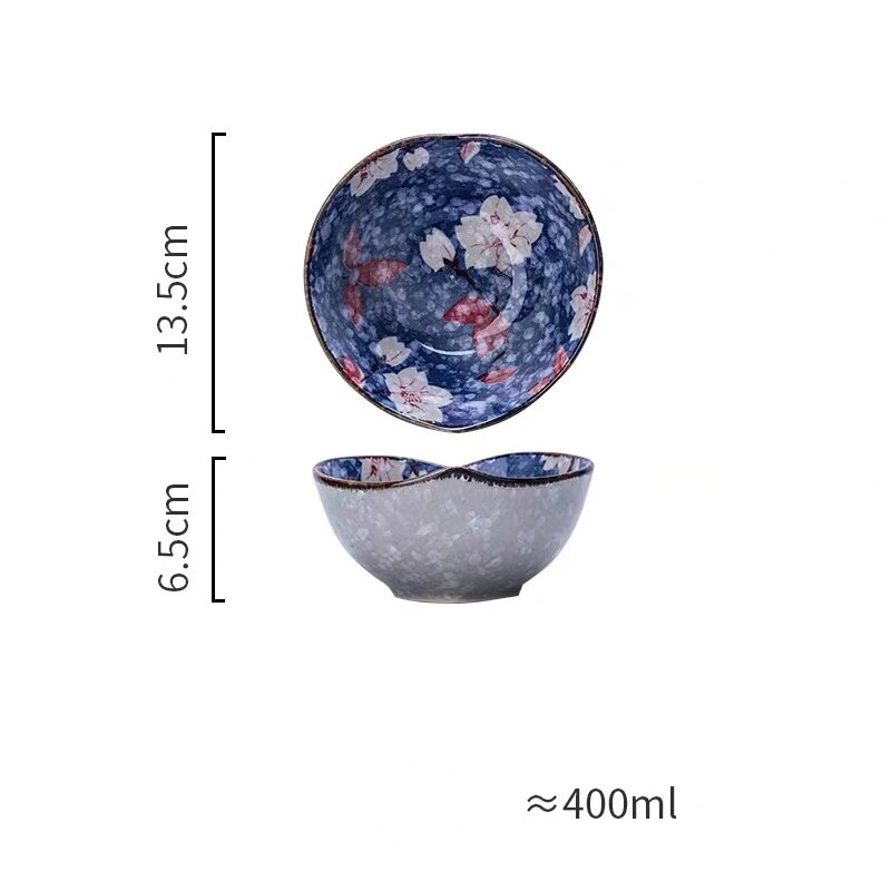 Japanse postorale keramische westerse borden visbord schotel rijst soep kom lepel set sushi servies: 5.3 inch hartvormige kom
