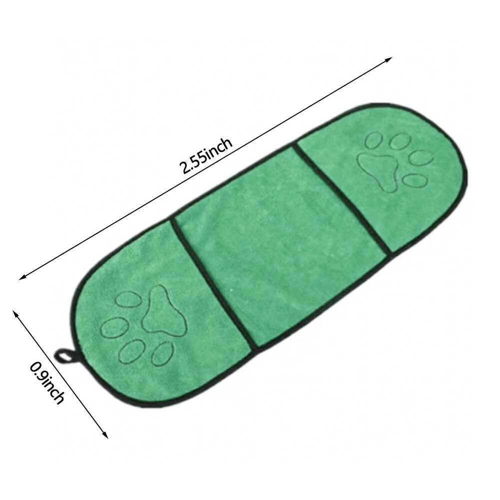 Pet Dog Bath Towel Microfiber Ultra-Absorbent Cat Small Dogs Drying Towel Blanket With Pocket For Large Dogs Bathrobe 23*65cm: Green