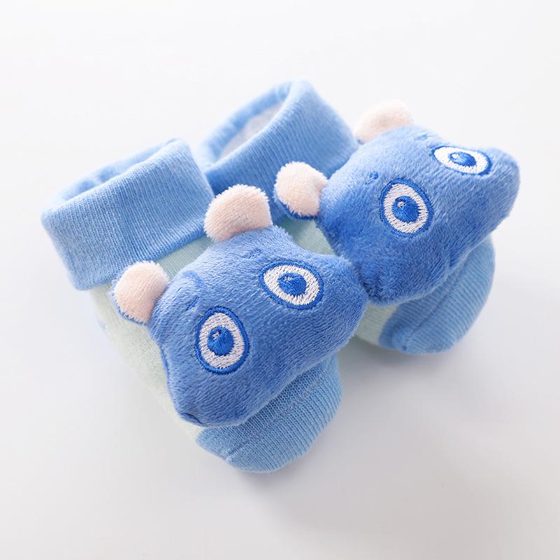 6 färger söt tecknad nyfödda barn casual halkfria strumpor bebis flicka pojkar halkskydd sockor klockor toffelstövel småbarnsstrumpor: 04 / 6m