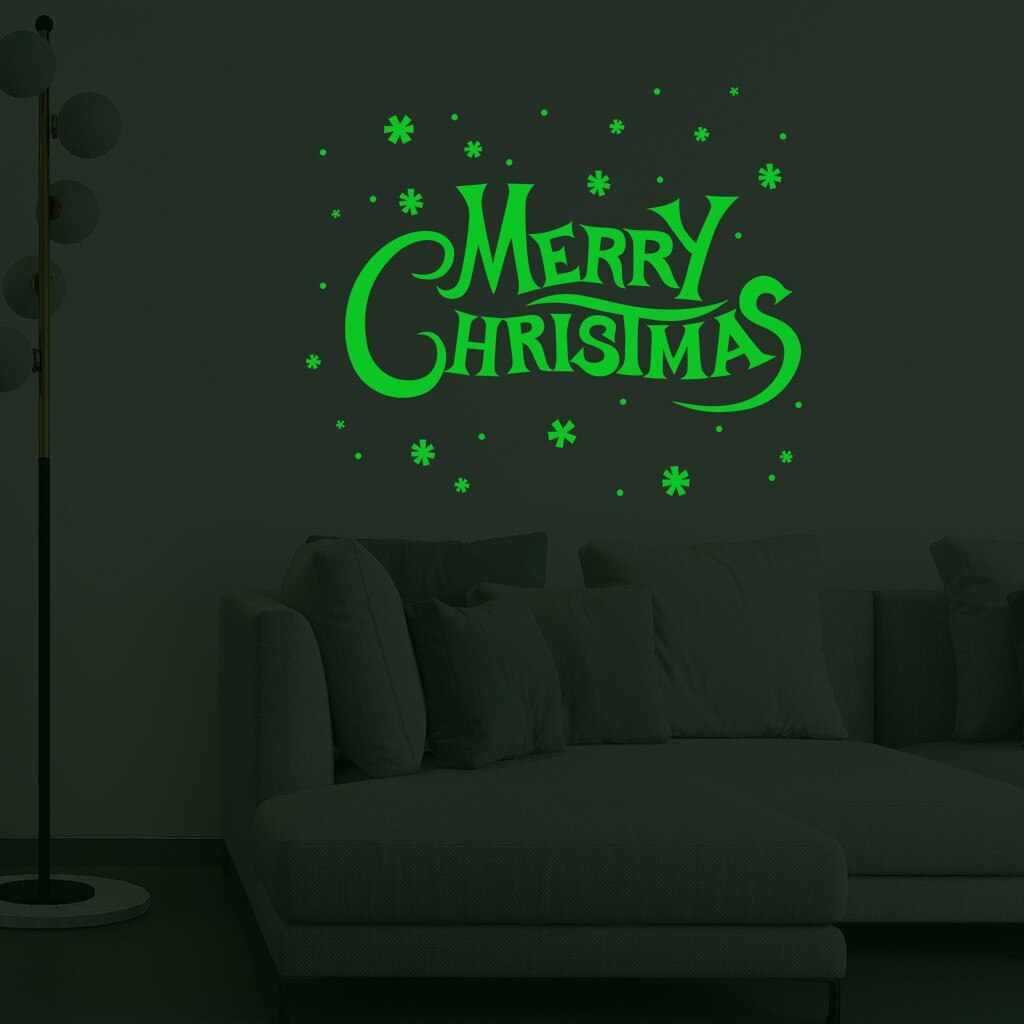 Year Christmas Cartoon Snowman Santa Window Sticker Christmas Home Bedroom Decoration Sticker Night Luminous