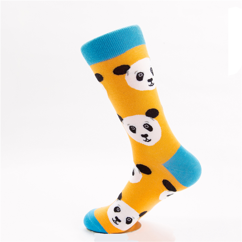 Moda Socmark Happy Socks Men/Women Casual Funny Long Sock Panda Animal Pattern Cotton Skateboard Socks: 52037