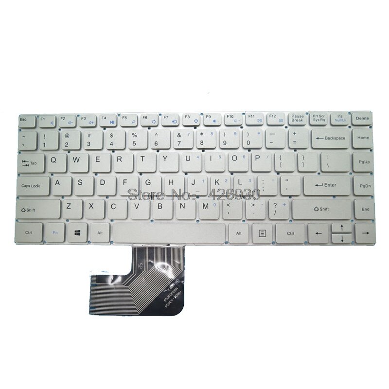 Laptop Us Keyboard Voor Irbis NB163 Engels Zilver Zonder Frame