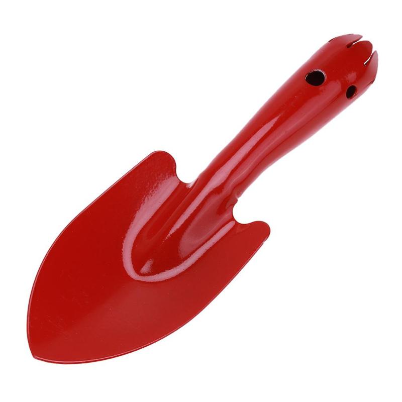 Mini metalen tuinschep, handschep voor het planten van bloemen en aarde, kinderspade: Rood