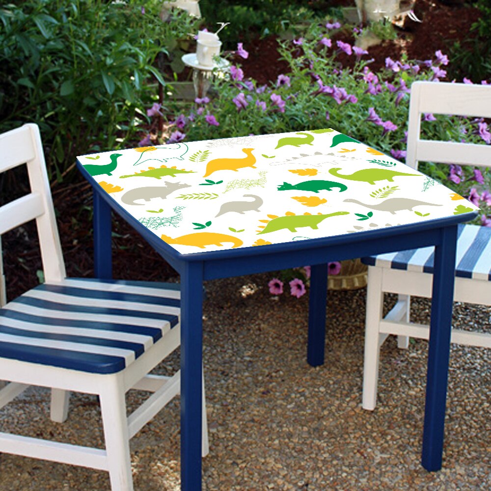 55x55cm Cartoon Dinosaur Tablecloth DIY Home Decor PVC Table Sticker For Kids Room Study Decoration Waterproof Desk Cover Decal