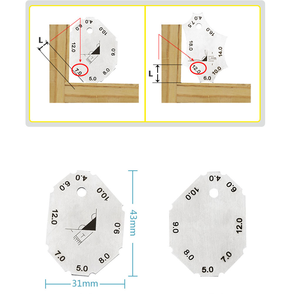 2pcs Stainless Steel Welding Gage Fillet Weld Tee Joint Weld Seam Test Ulnar Inspection Ruler