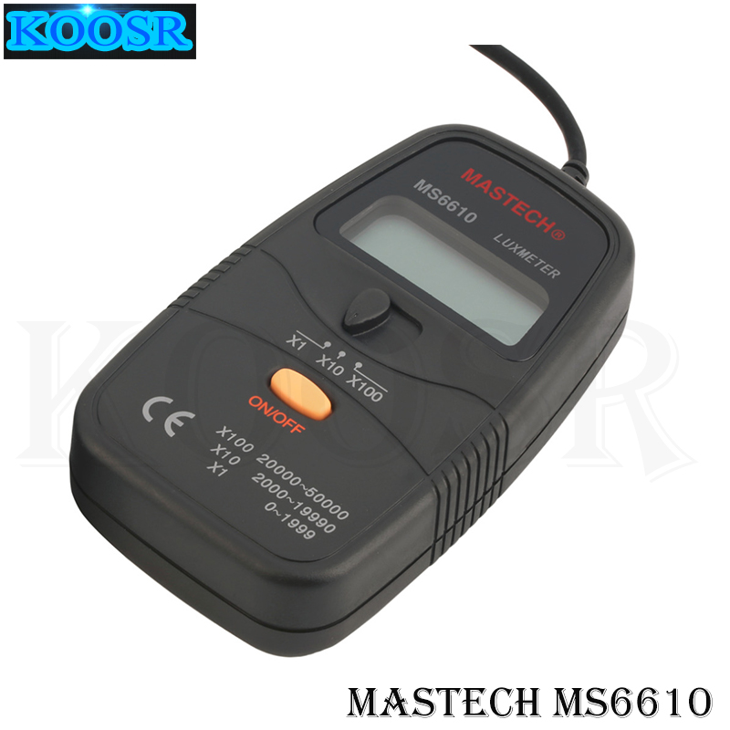 Mastech MS6610 Hoge Nauwkeurigheid 0 ~ 50,000LUX Digitale Luxmeters Illuminometers Met Aparte Foto Detector