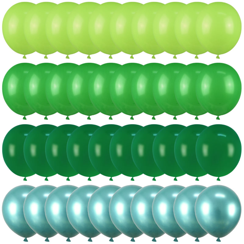 40 pezzi di palloncini verdi impostato di coriandoli metallici palloncini giungla safari animali decorazioni per feste di compleanno bomboniere per bambini: LASER