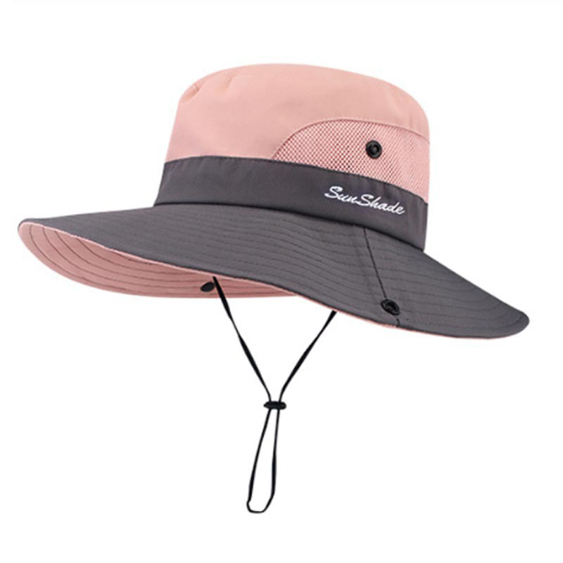 Vrouwen Paardenstaart Hoed Ademend Uv Brede Rand Cap Voor Wandelen Vissen Boonie Stijl Zomer Zonnehoed Voor Laides: pink