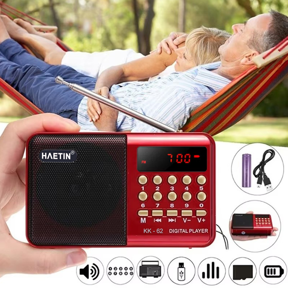 Multifunktions-Mini-Radio, MP3-Plug-in, FM-Musik-Player, Einzelband-Lautsprecher, für ältere Menschen, FM-Radio 70 MHz-108 MHz