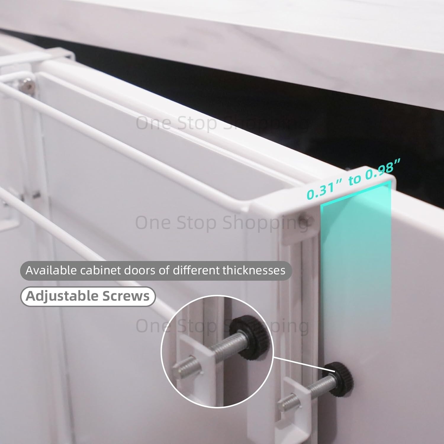 Kitchen Foldable Cabinet Door Organizer Towel Rack Over Cabinet Door Multifunction Rust-Resistant Portable Small Spaces