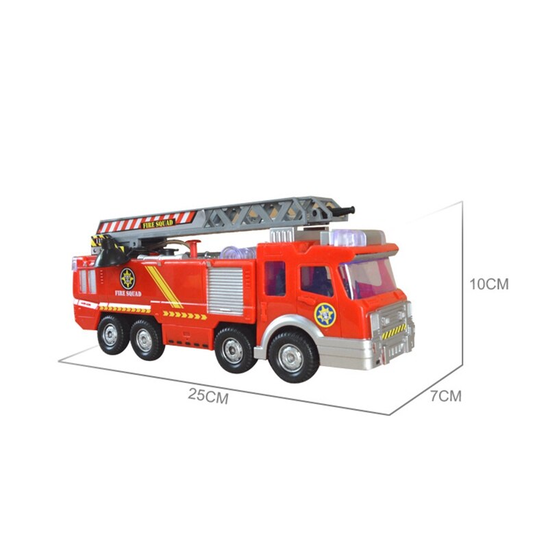 2Pcs Fire Truck Toy Electric Universal Water Jet Fire Truck Toy Fire Truck Car Music Light