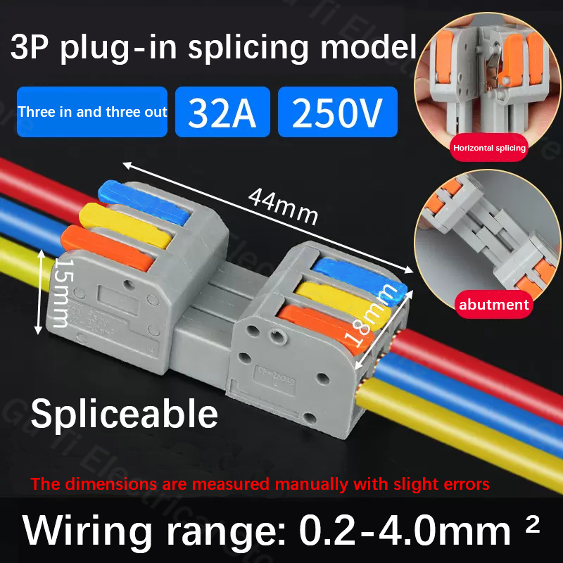 Male female docking Mini Quick Wire Connector Universal Compact Electrical Wiring Connectors Push-in Conductor Terminal Block: Orange / 5-9Pcs