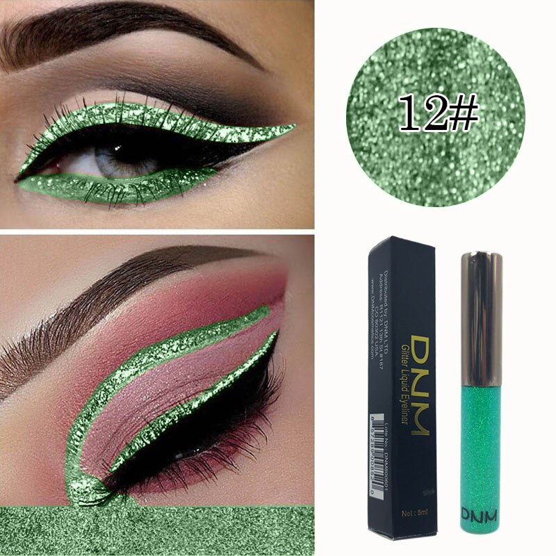 16 farben Bunte Glänzende perlig Pailletten Flüssigkeit Eyeliner-Wasserdichte dauerhaft Strobe Diamant Eyeliner Schönheit machen-hoch TSLM1: 12
