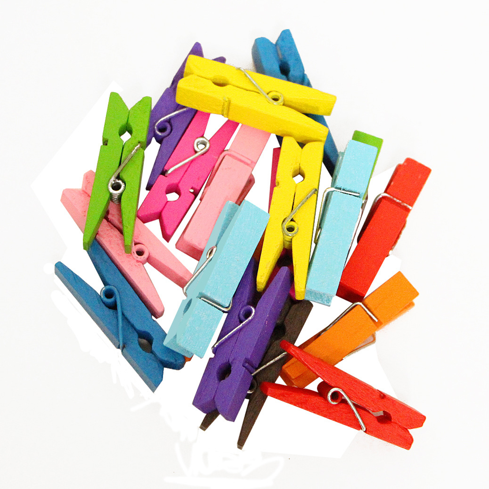 50Pcs 3.5cm Wooden Note Hanging Photo Clips DIY Wedding Party Craft Decor Pegs