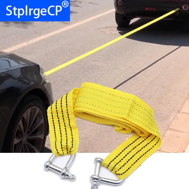 Top Veilig 3 Meter 5 Ton Universele Flsorescence Auto Sleepkabel slepen Strap Touw met Haken