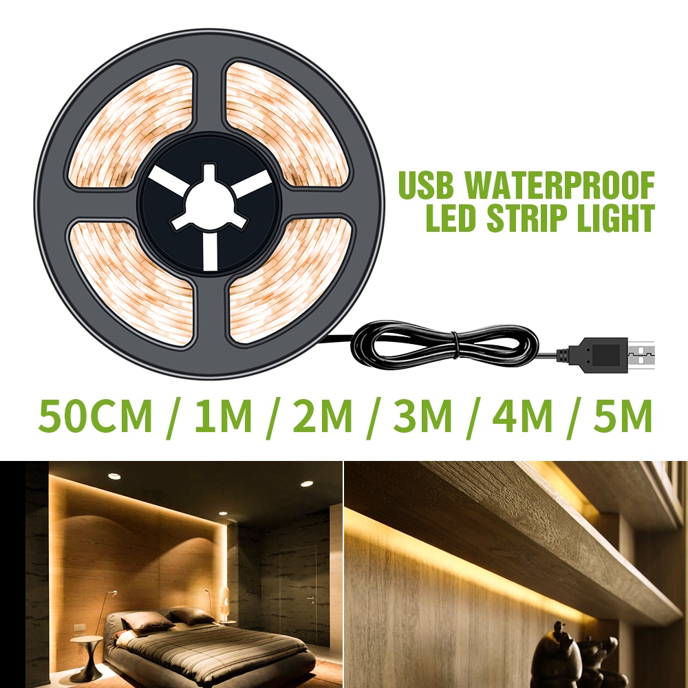 5V USB LED Strip licht 50CM 1M 2M 3M 4M 5M Kerst Decor fita LED Waterdichte Strip Tape Thuis Backlight Vooringenomenheid verlichting LED Strip