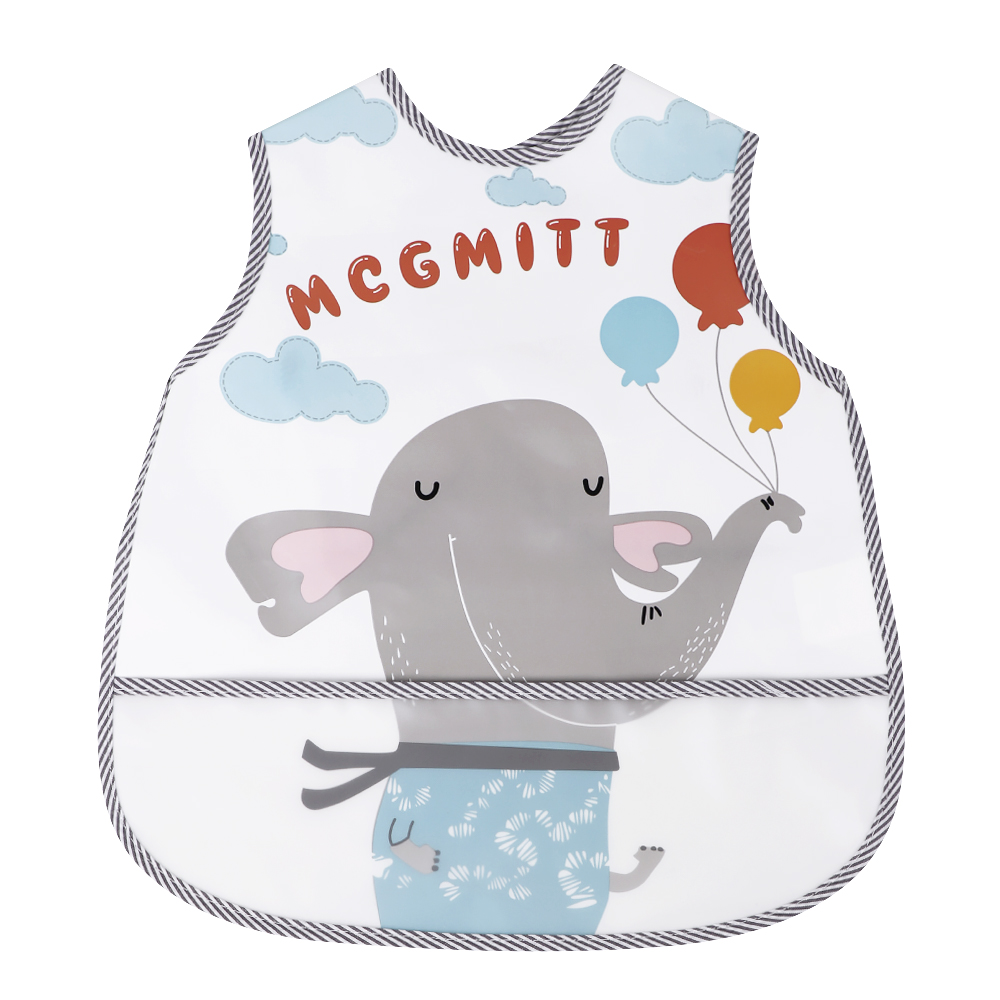 TYRY HU de dibujos animados bebé babero Slabbetjes EVA impermeable almuerzo Baberos para comer... Lange Mouwen lindo niños alimentación delantal Bandana: BIB003-03
