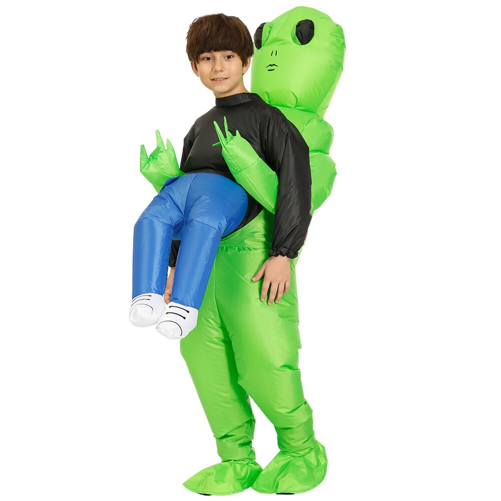 Inflatable Costume green alien Adult kids Funny Blow Up Suit Party Fancy Dress unisex party costumes Halloween Costume