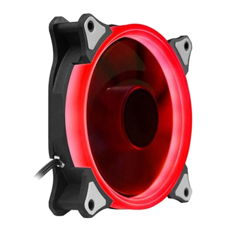 Desktop Computer Case Cooling Fan 12Cm Stille Met Light Emitting Kleurrijke Kleur Veranderende Dubbele Halo Host