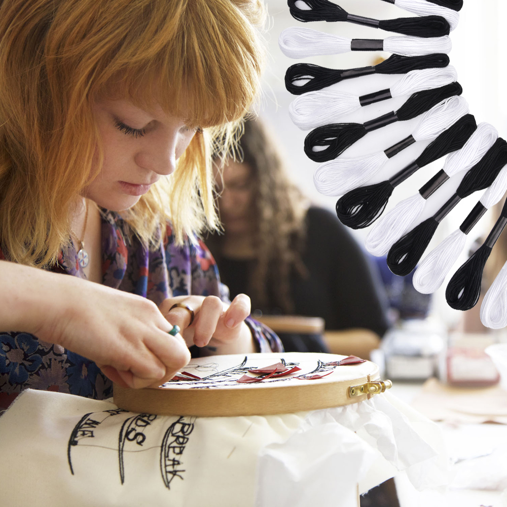 40/44/48PCS Multicolor DMC Embroidery Threads Floss 20 Mix Colors Sewing Skeins Craft DIY Embroidery Cross Stitch Thread Kit