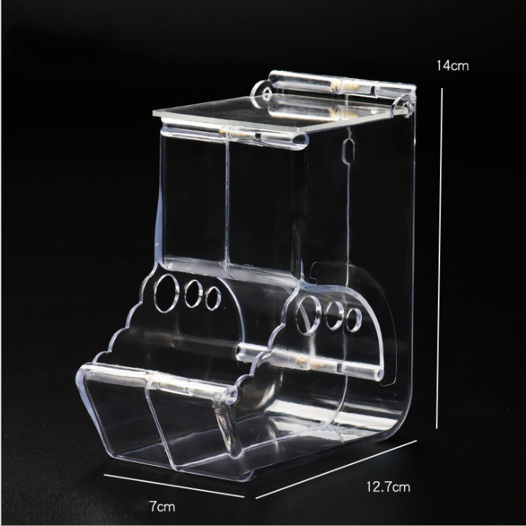 Hamster Konijn Voedseldispenser Feeder Plastic Doorzichtige Automatische Huisdier Feeder Voor Hamster Cavia Voerbak Container: SCARLET
