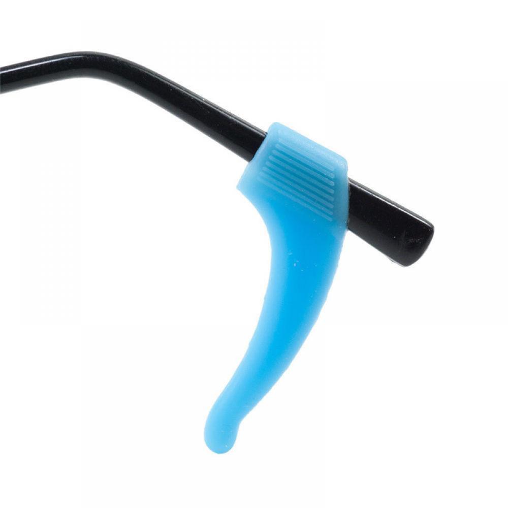 1 paar zachte brillen, transparante antislip siliconen oorhaakjes, tempeltiphouder, brilaccessoires: Blauw