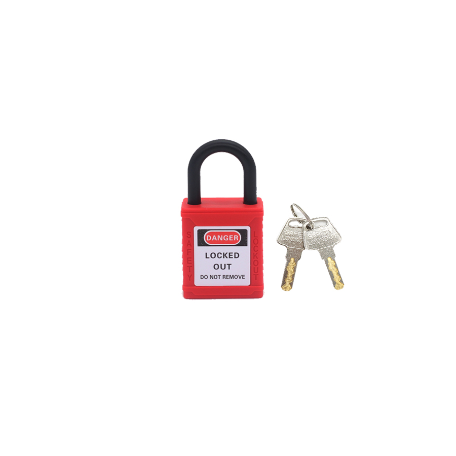 Loto lockout industriële beveiliging hangslot 25mm nylon beugel geschikt voor toepassingen industrialesy electricas lockout tagout: Rood
