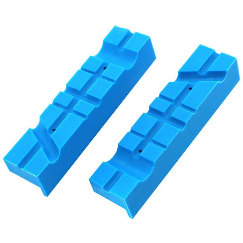 2pcs Magnetic Bench Vice Jaw Pad Multi-groove Vise Holder Grips Heavy For Mill Cutter Drilling Machine Accessories Tool Parts