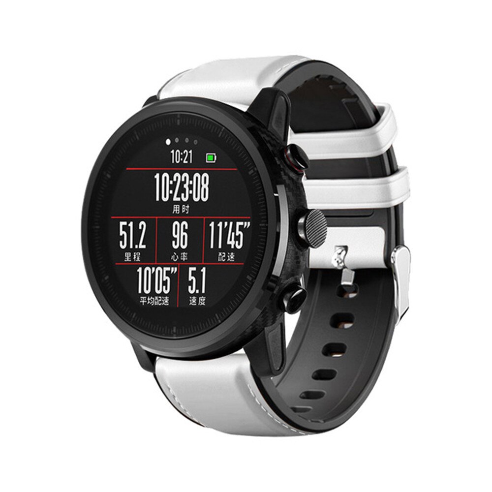 Silikon Leder Uhr Strap Für Huawei Uhr GT GT2 Weiche Uhr Band Strap Für Huawei Ehre Magie Samsung Galaxy Uhr 46mm: Silver