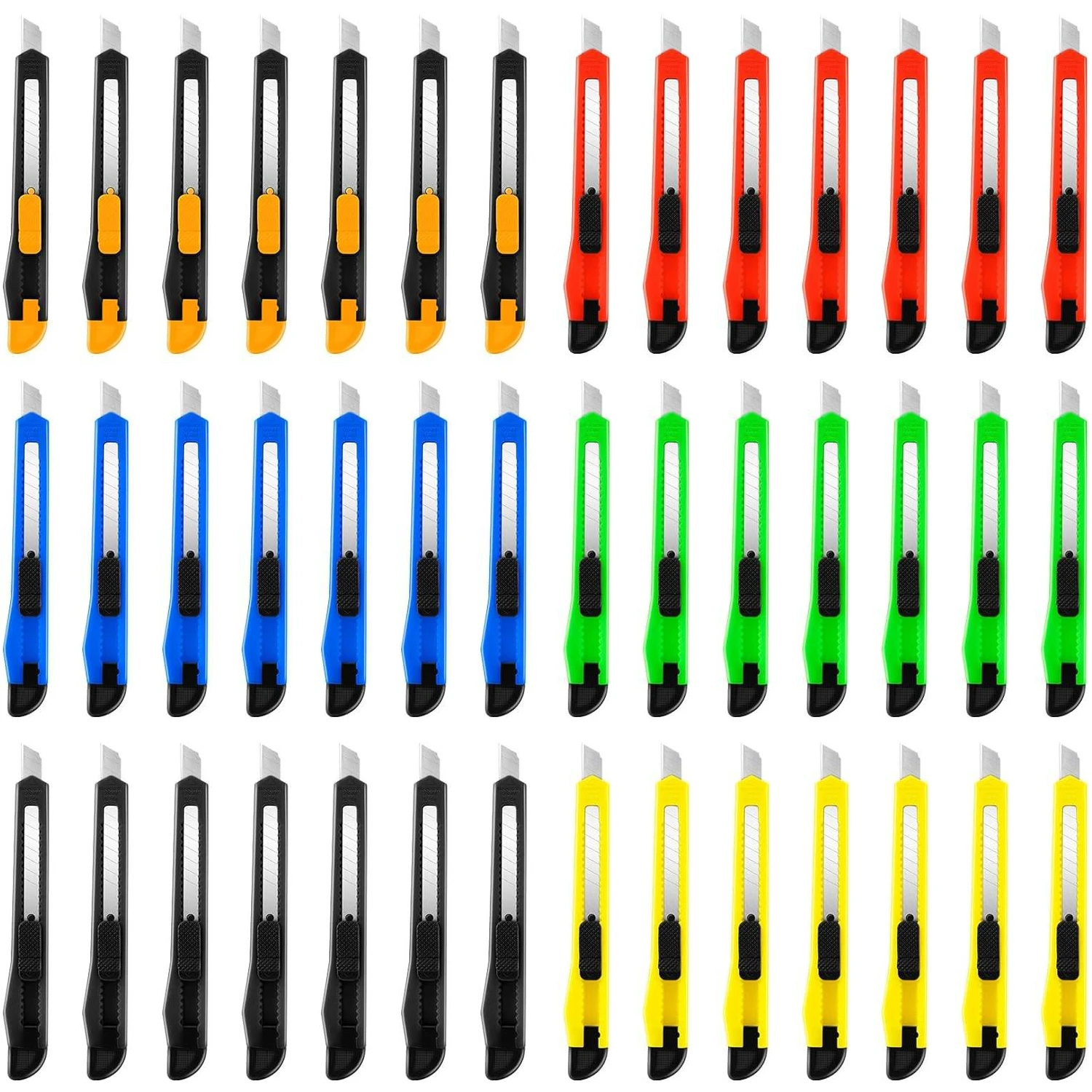 42/30/18/10 Pack Box Cutter, 9 mm Allzweckmesser mit Schnappklinge, Rasiermesser mit selbstsicherndem: Burgunderrot