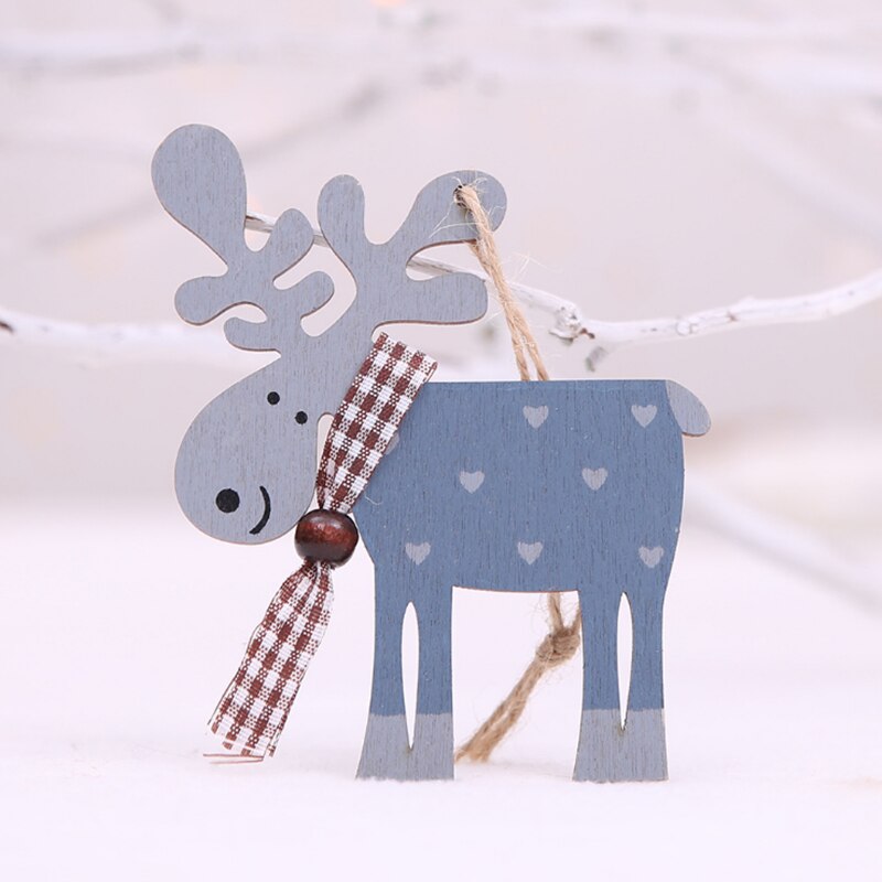 neue Weihnachten Holz Dekoration Anhänger Elch Weihnachten Baum Ornament Neue Jahr Weihnachten für Kinder: Style 5