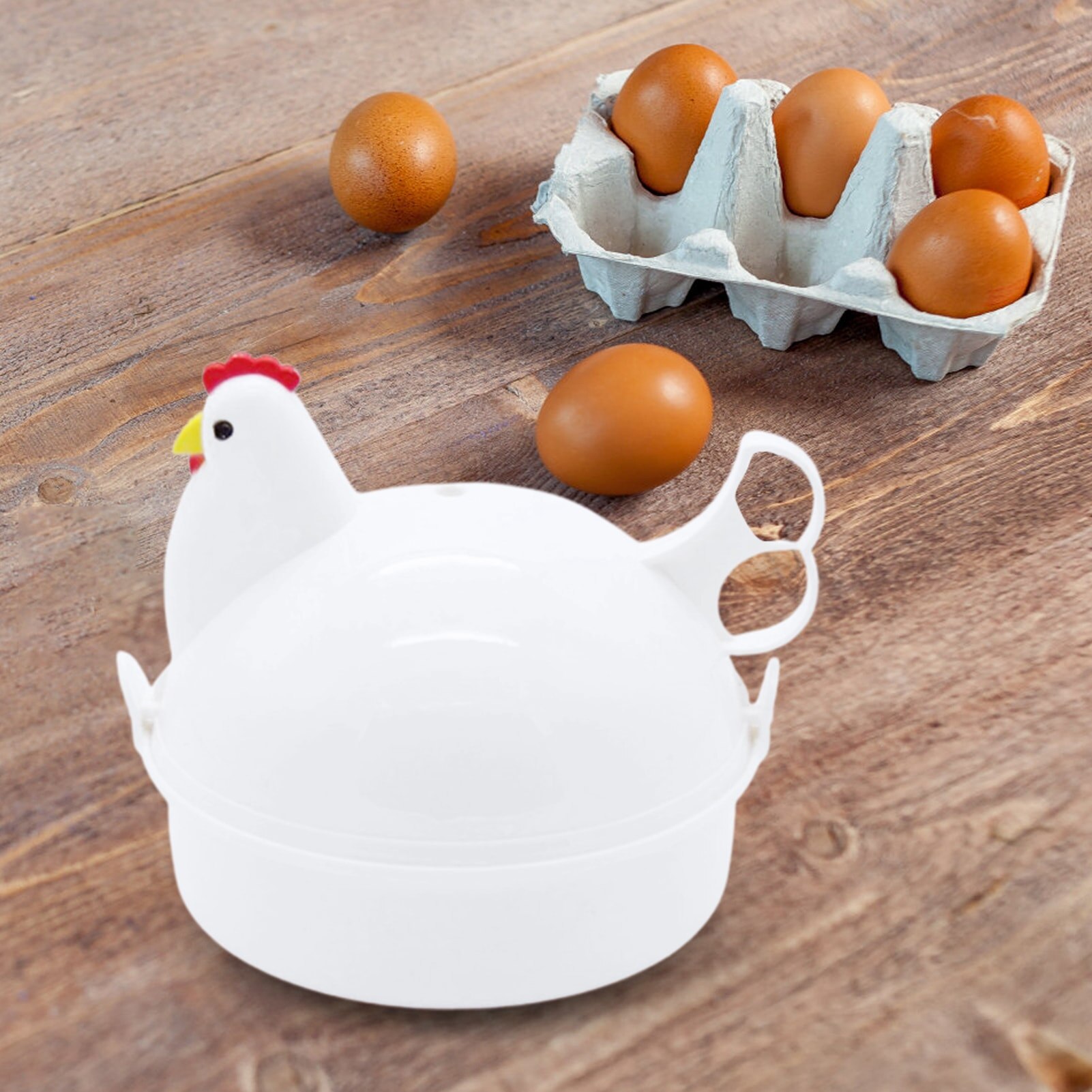 Microwave Egg Cooker Chicken-Shaped Rapid Egg Cooker 4 Eggs Electric Egg Cooker Safe Kitchen Egg Boiler Steamer Boiled Eggs
