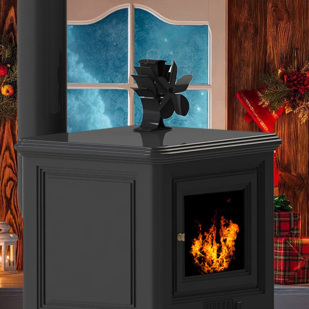 Heat Powered Stove Fan Fast Start Quiet Fireplace Fan for Home Large Room Fireplace Bedroom Indoor