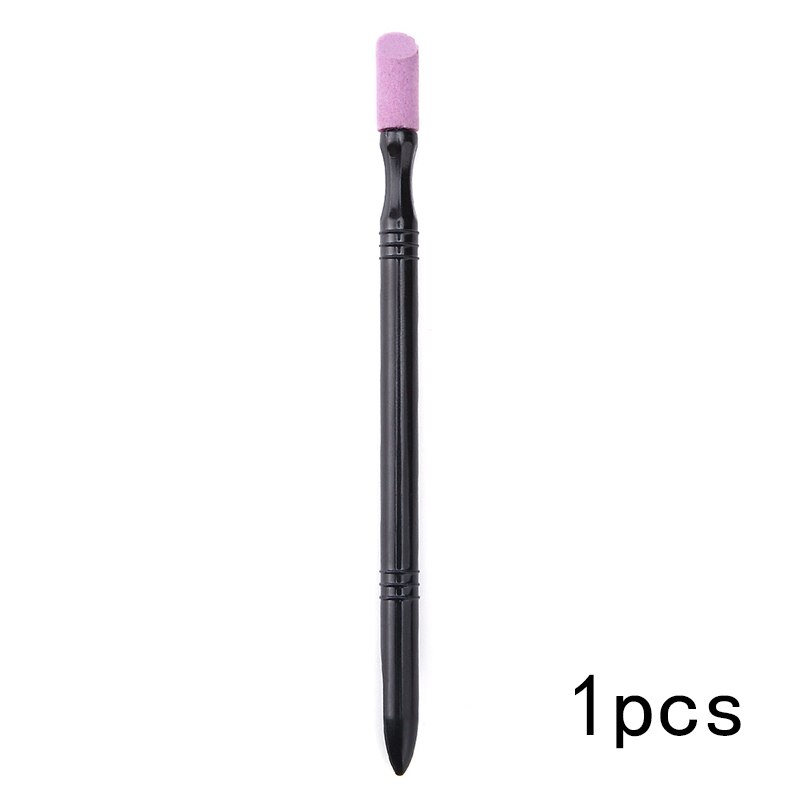 Monja 1/5Stck Nagel Kunst Dual Ende Quarz Peelings Stein Häutchen Entfernen Drücker Trimmer Toten Haut Cutter Stift Stock Manikübetreffend Pflege Werkzeug: 1Stck