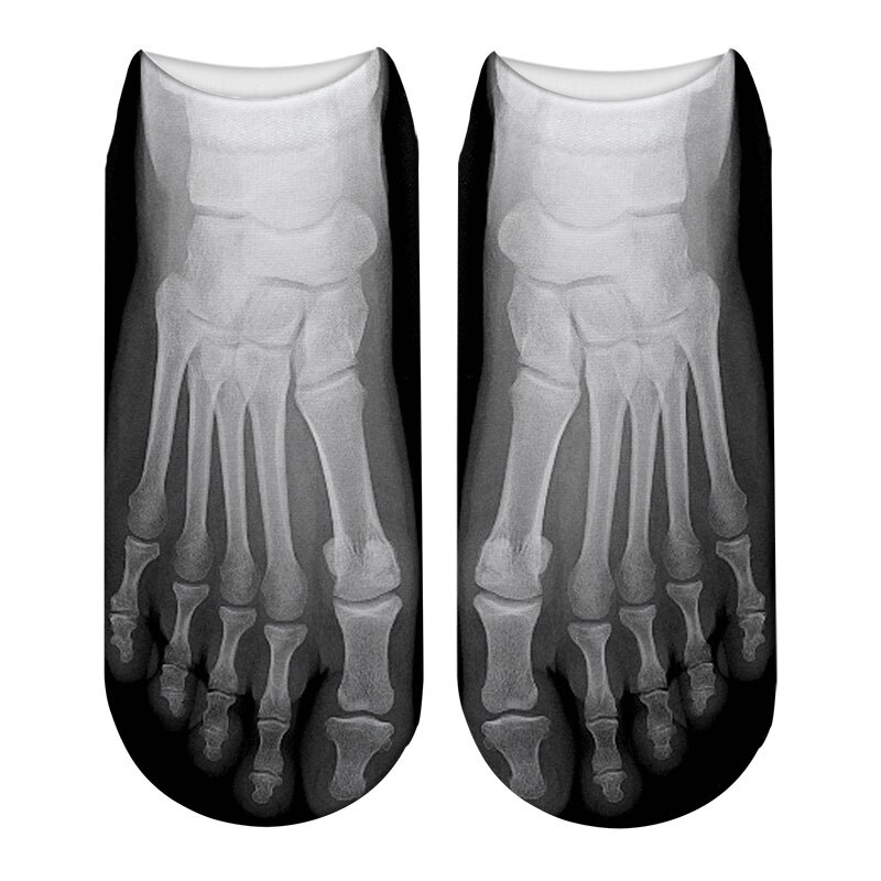 Lærred sko bomuldsstrømper 3d trykte skelet sommerstrømper sjove kawaii kranium fod lavt skåret ankelstrømper til kvinder sox: Stil 1