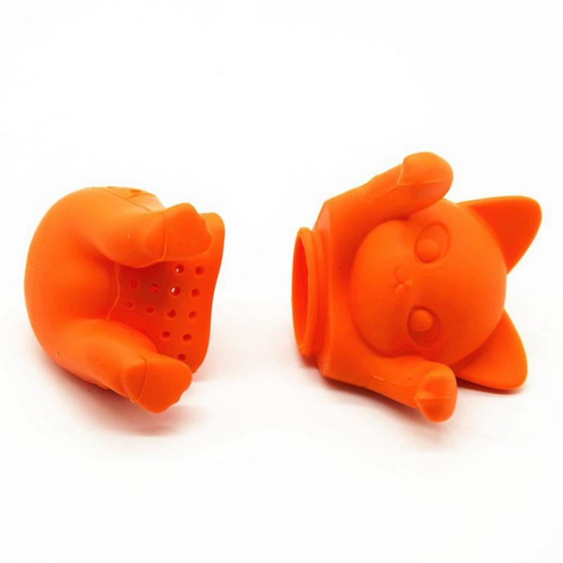 Cute Cat Silicone Tea Infuser Loose Leaf Strainer Herbal Spice Filter Diffuser