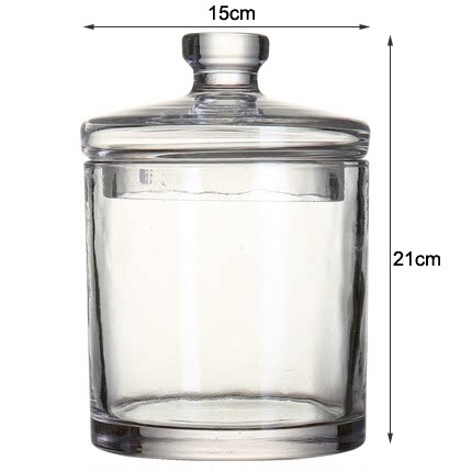 Storage Tank Decoration Transparent Glass Jar Kitchen and Bathroom Storage Tank Model Room Home storage Container: C 1500ml