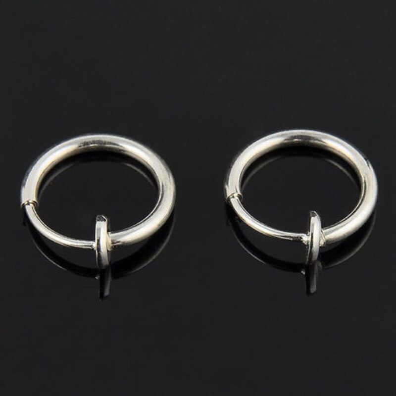 LNRRABC 2pcs Invisible No Ear Hole Earrings Clip Nose Ring Belly Button Ring For Unisex Punk Wind Jewelry Accessories