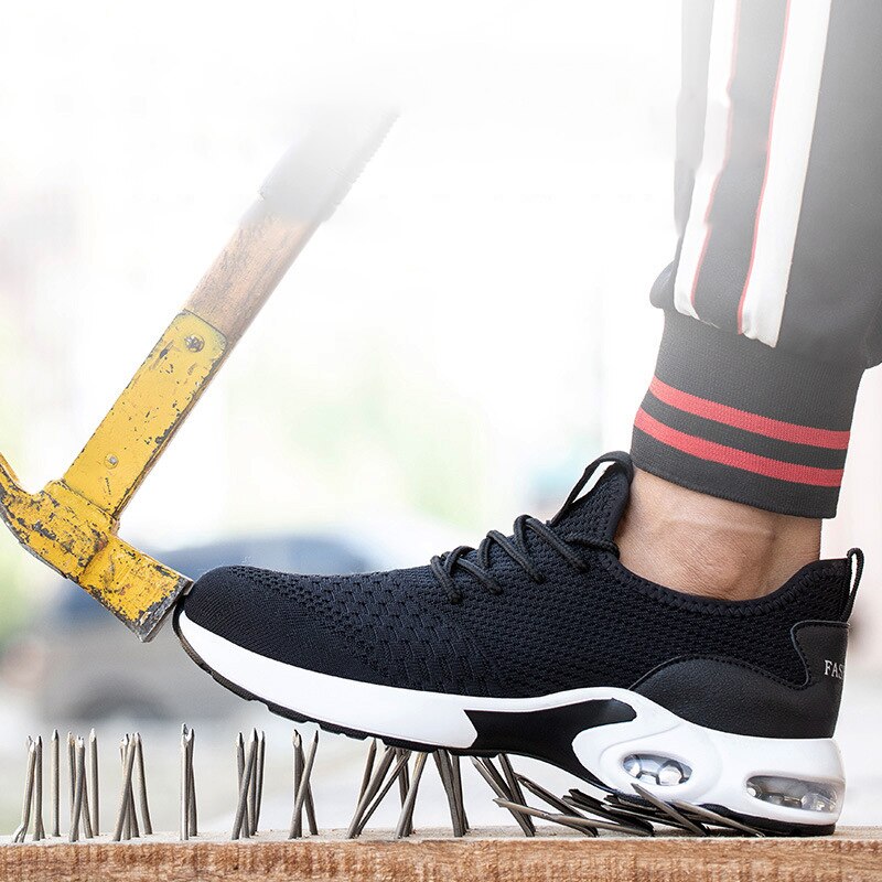 Breathable Light Work Safety Shoes Summer Male Anti-Odor Anti-Smash Anti-Puncture Indestructible Sneakers Male