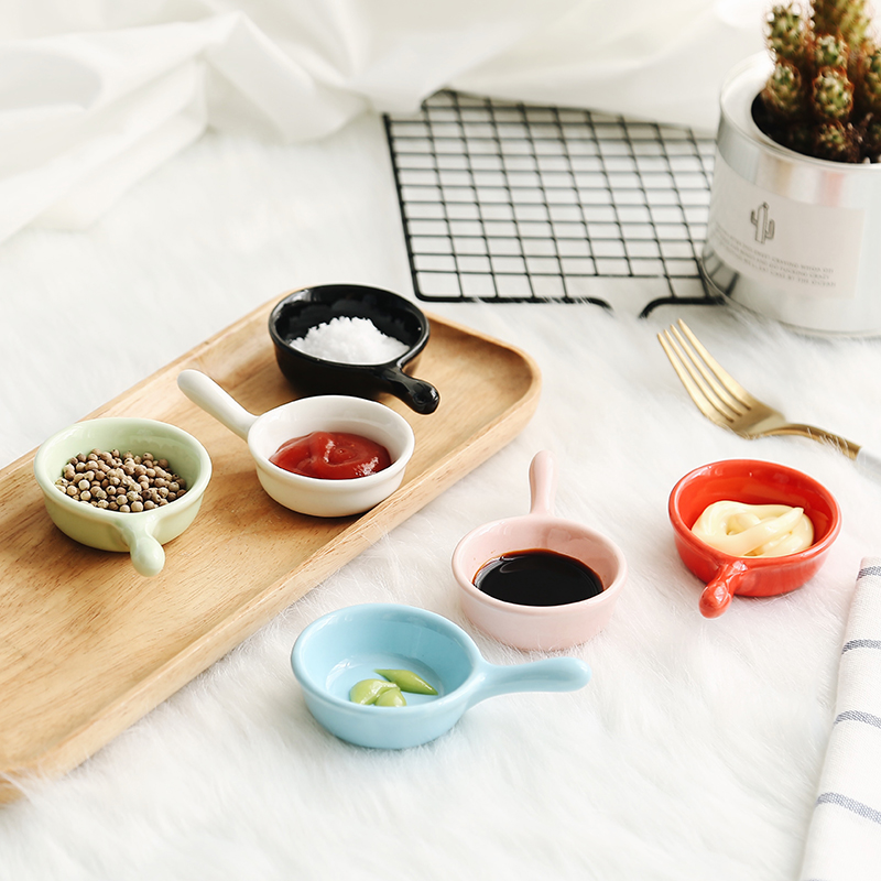 Plato pequeño y bonito de cerámica y porcelana NIMITIME con asa